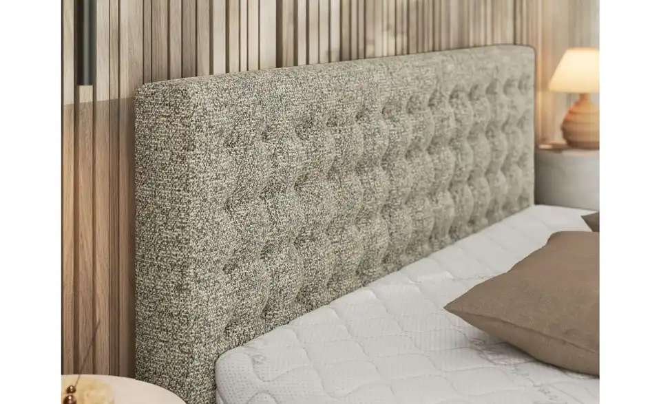 Polsterbett 160x200 Beige Pavo Classic mit Bettkasten, Detailansicht