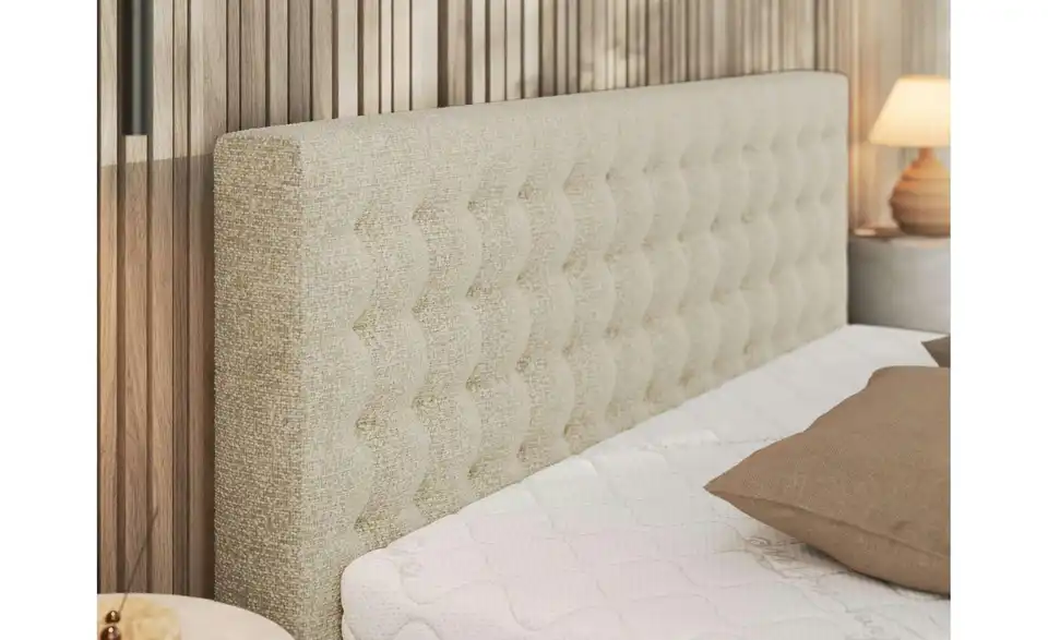 Polsterbett 180x200 Creme Pavo Classic mit Bettkasten, Detailansicht