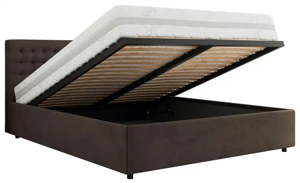 Polsterbett 180x200 Braun Pavo Classic mit Bettkasten, Funktionsansicht