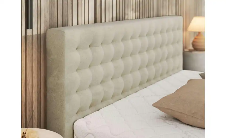 Polsterbett 160x200 Beige Pavo Classic mit Bettkasten, Detailansicht