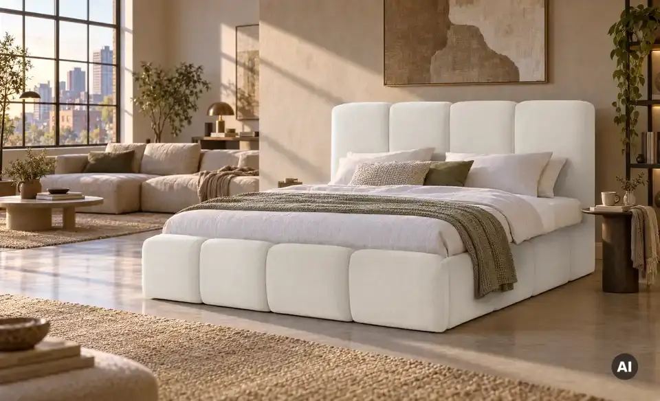 Polsterbett Newbury mit Bettkasten, in Wohnsituation