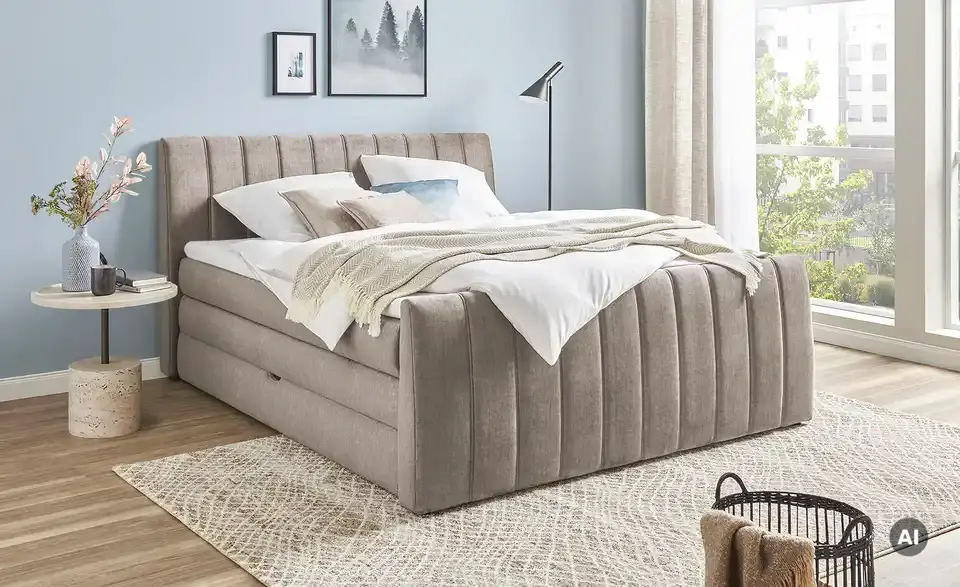 switch Boxspringbett Carina mit Bettkasten, in Wohnsituation