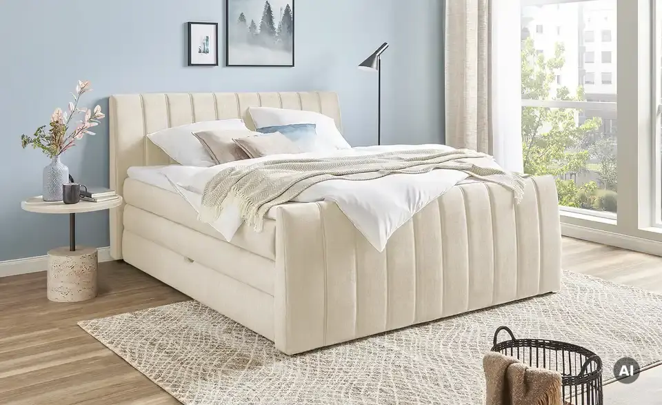 switch Boxspringbett Carina mit Bettkasten, in Wohnsituation