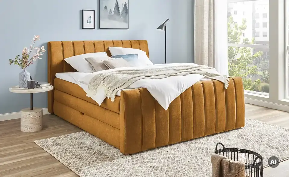 switch Boxspringbett Carina mit Bettkasten, in Wohnsituation