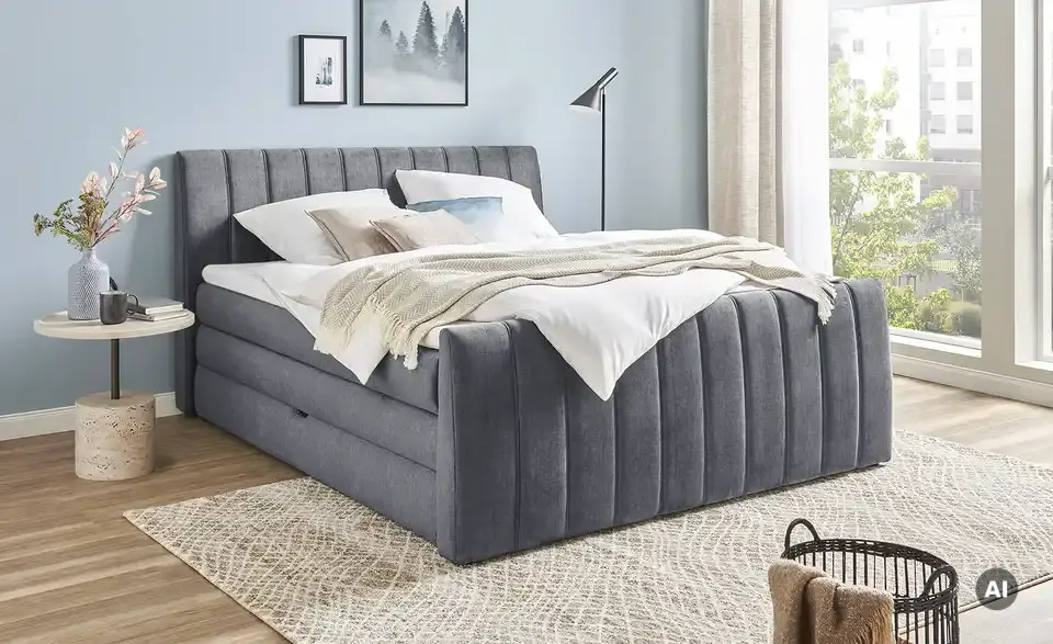 switch Boxspringbett Carina mit Bettkasten, in Wohnsituation