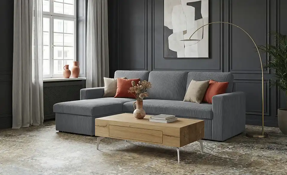 Ecksofa Xenia mit Schlaffunktion, in Wohnsituation