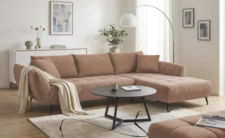 bobb Ecksofa Carly mit Sitztiefenverstellung, in Wohnsituation