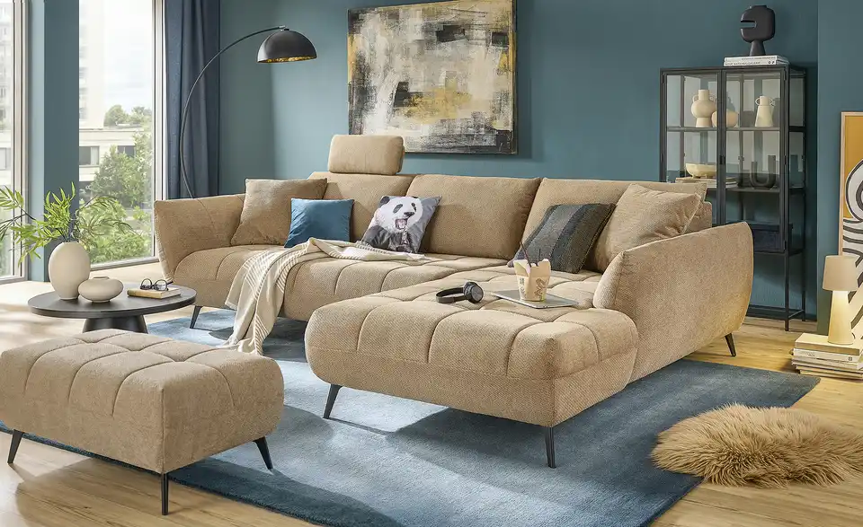 bobb Ecksofa Carly mit Sitztiefenverstellung, in Wohnsituation
