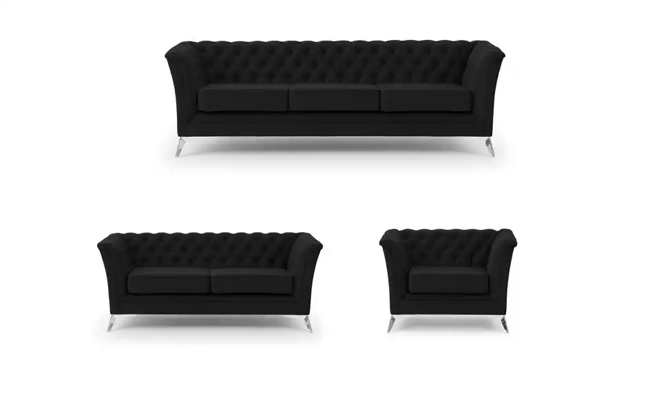Chesterfield Polstergarnitur 3+2+1 Wilhelm, Frontansicht