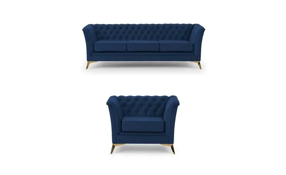 Chesterfield Polstergarnitur 3+1 Wilhelm, Frontansicht