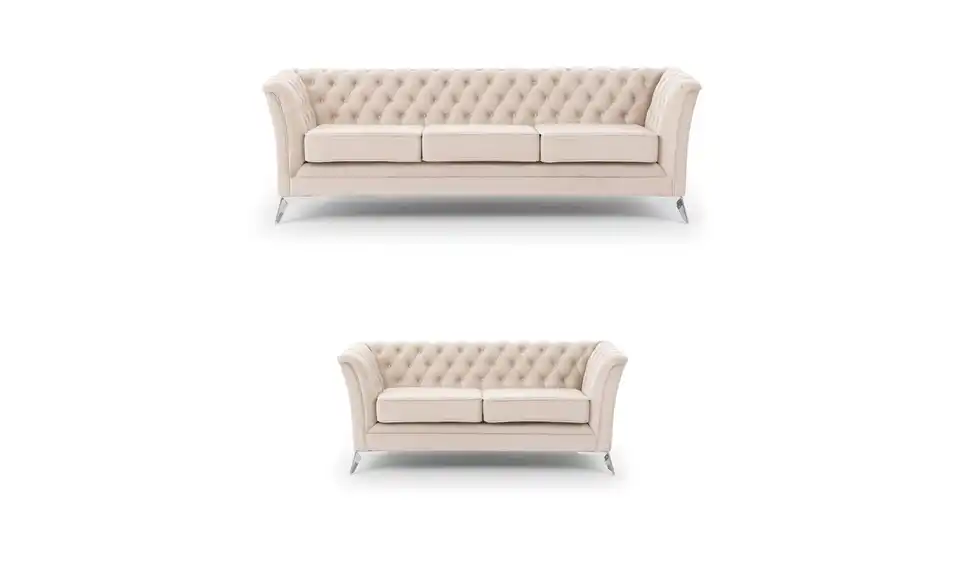 Chesterfield Polstergarnitur 3+2 Wilhelm, Frontansicht