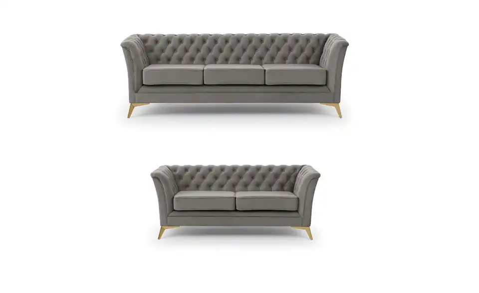 Chesterfield Polstergarnitur 3+2 Wilhelm, Frontansicht