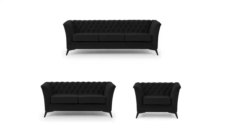 Chesterfield Polstergarnitur 3+2+1 Wilhelm, Frontansicht