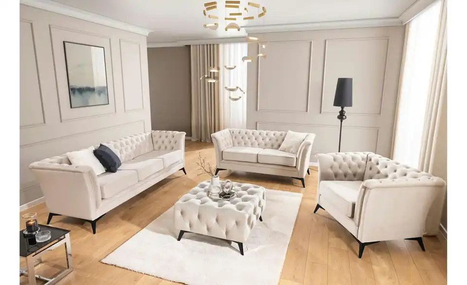 Chesterfield Polstergarnitur 3+2 Wilhelm, in Wohnsituation