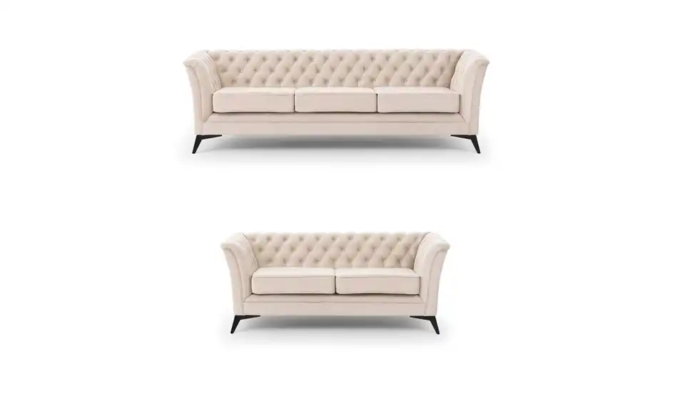 Chesterfield Polstergarnitur 3+2 Wilhelm, Frontansicht