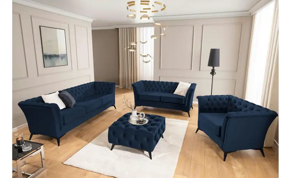 S-STYLE Chesterfield Einzelsofa Wilhelm, in Wohnsituation