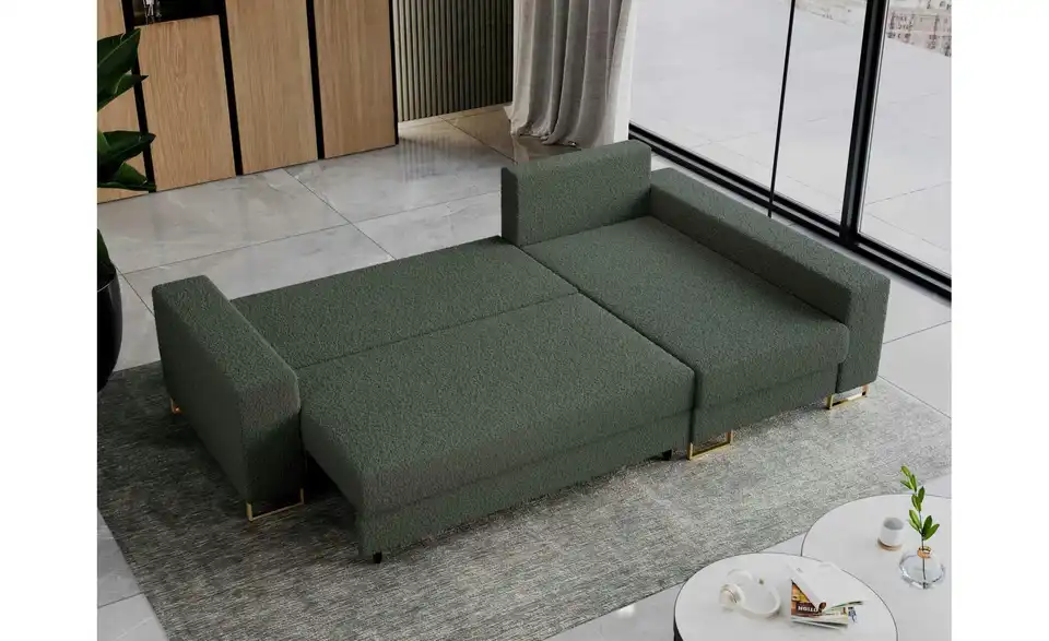 Ecksofa Grün, in Wohnsituation