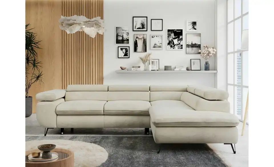 Ecksofa Beige, in Wohnsituation