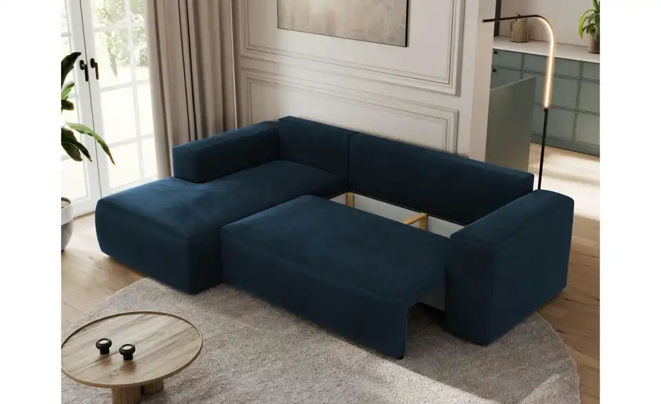 Ecksofa Dunkelblau, Funktionsansicht