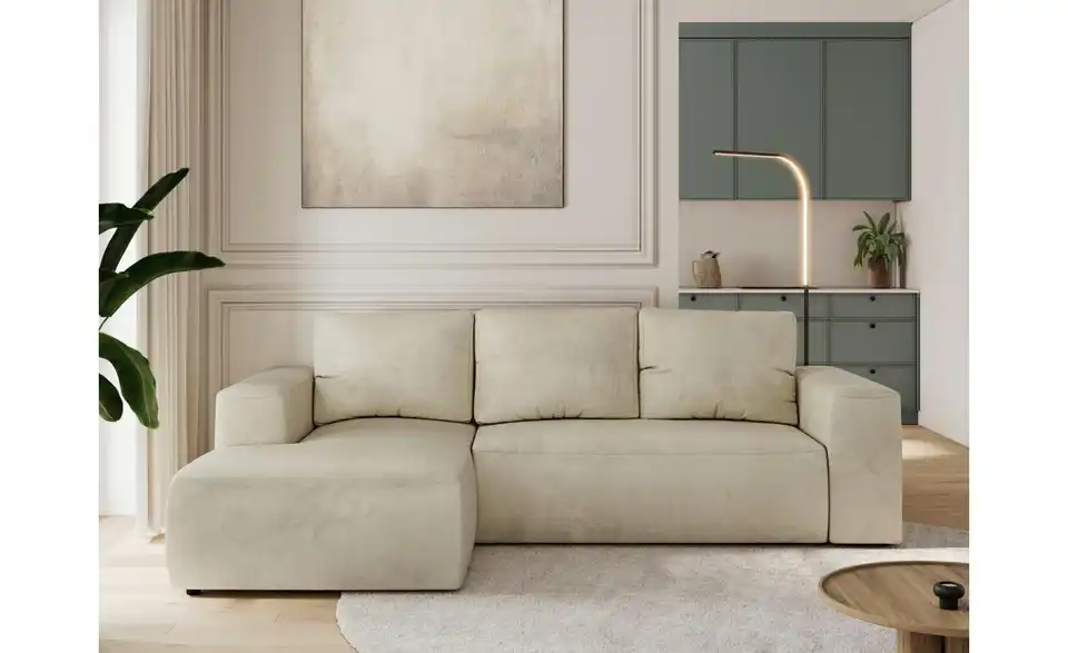 Ecksofa Beige, in Wohnsituation