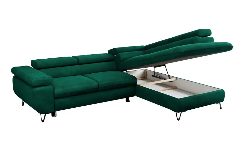 Ecksofa Dunkelgrün, Detailansicht