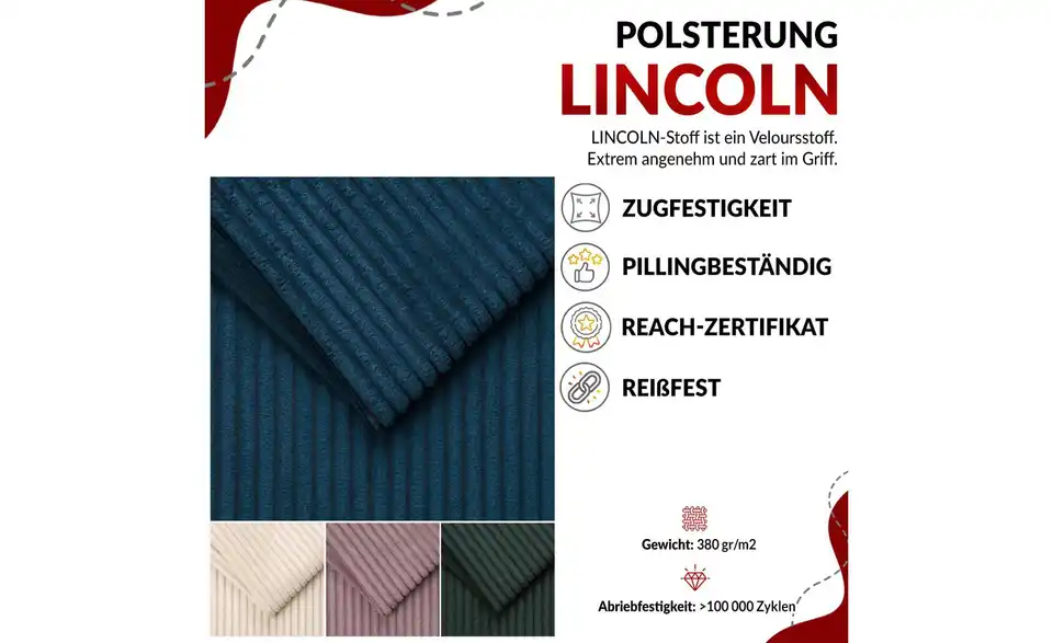 Ecksofa Dunkelgrau, Bild mit Text