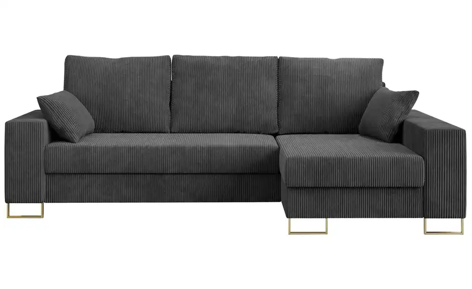 Ecksofa Dunkelgrau, Frontansicht