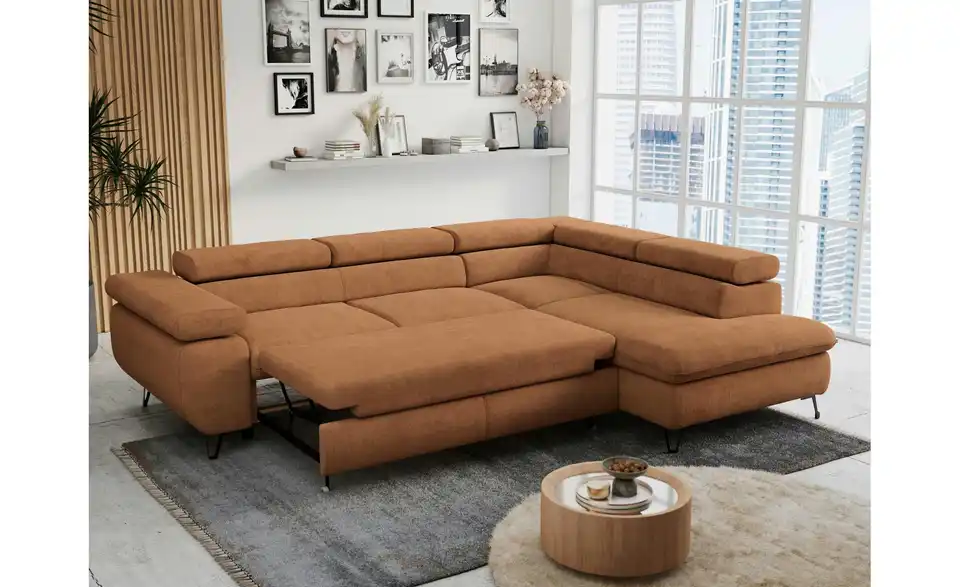 Ecksofa Orange, in Wohnsituation