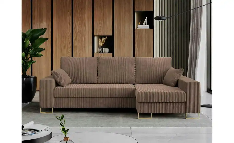 Ecksofa Hellbraun, in Wohnsituation