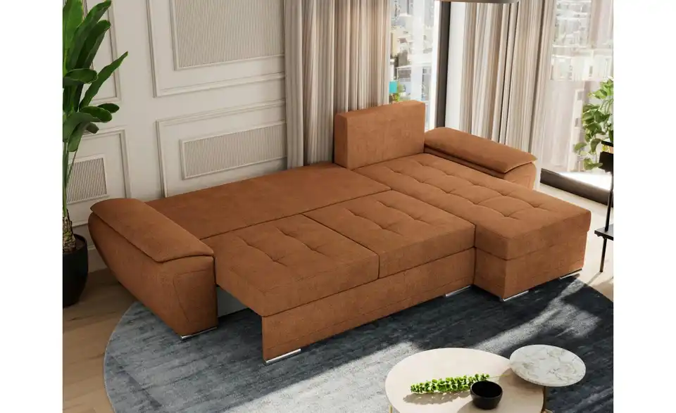 Ecksofa Orange, in Wohnsituation