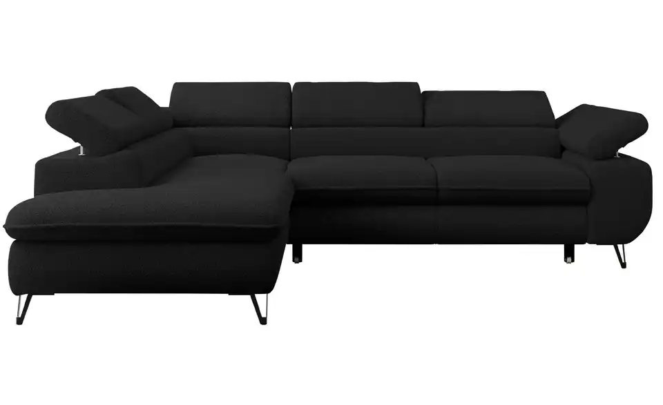 Ecksofa Schwarz, Frontansicht