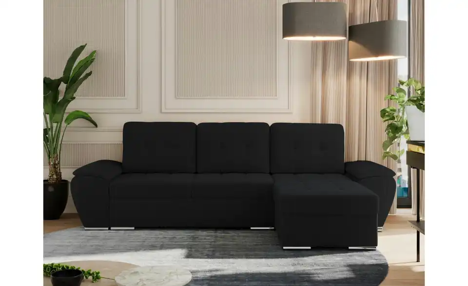 Ecksofa Schwarz, in Wohnsituation