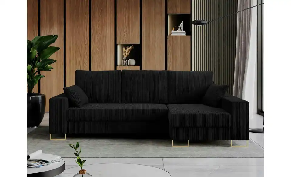 Ecksofa Schwarz, in Wohnsituation