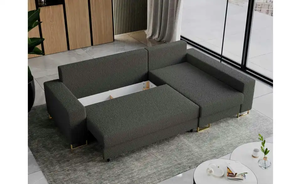 Ecksofa Dunkelgrau, Funktionsansicht