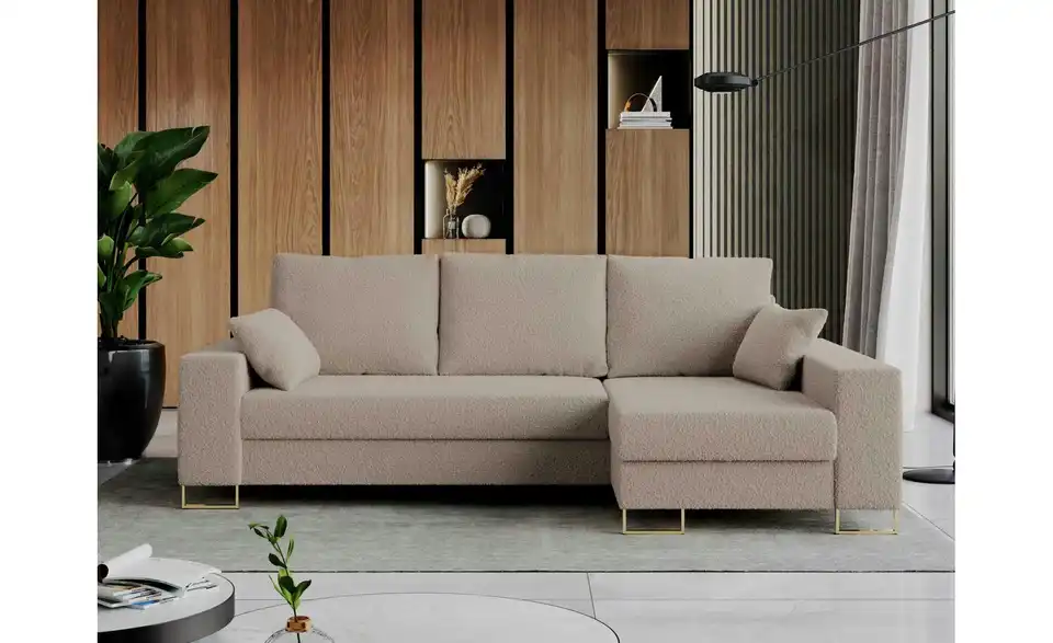 Ecksofa Hellbraun, in Wohnsituation