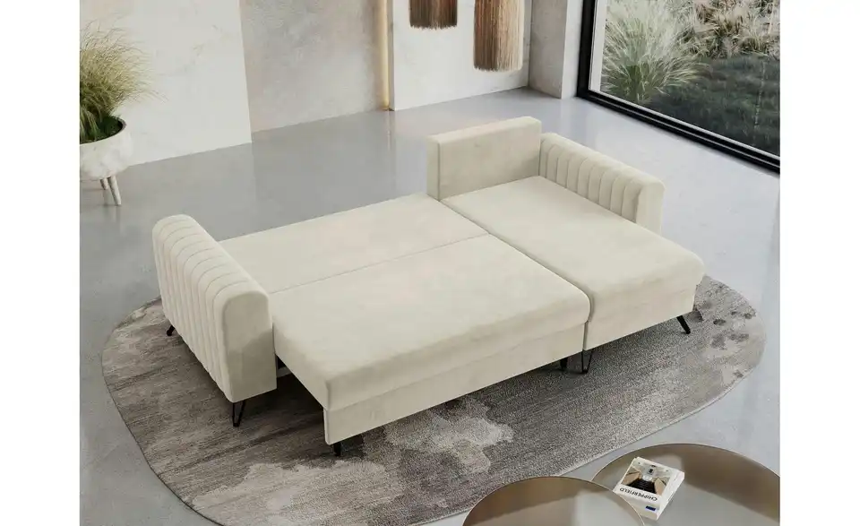 Ecksofa Beige, in Wohnsituation