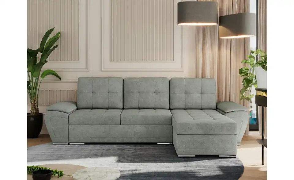 Ecksofa Grau, in Wohnsituation
