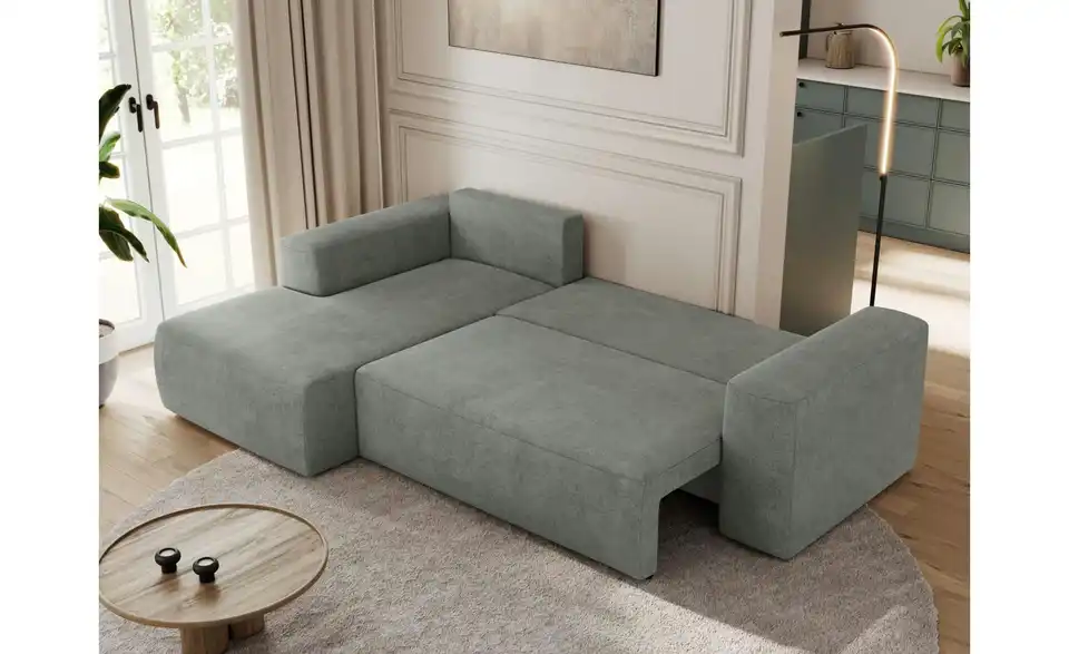 Ecksofa Grau, in Wohnsituation