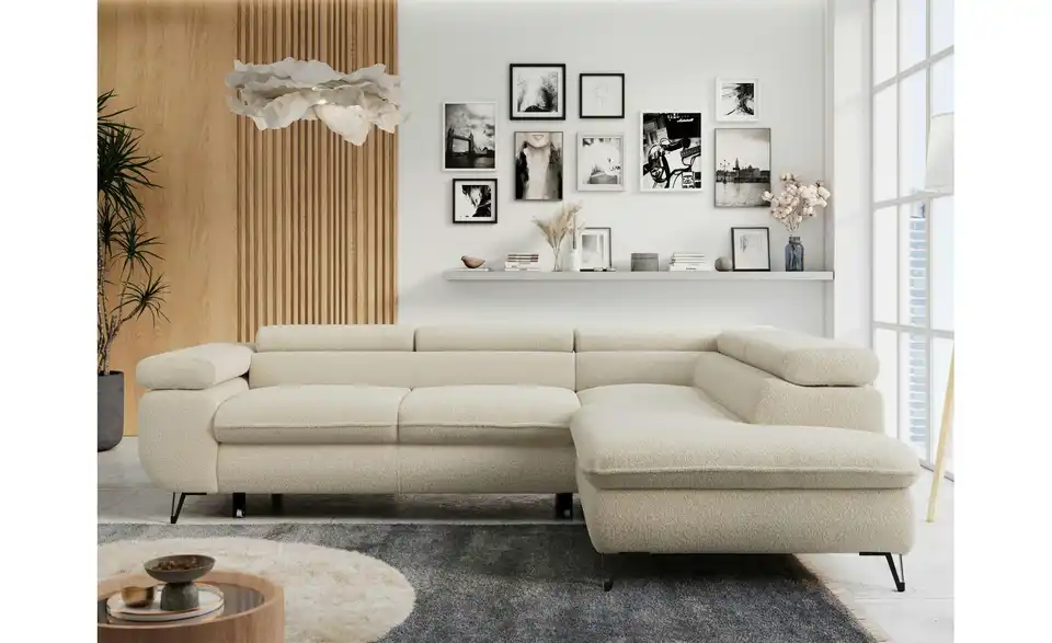 Ecksofa Beige, in Wohnsituation