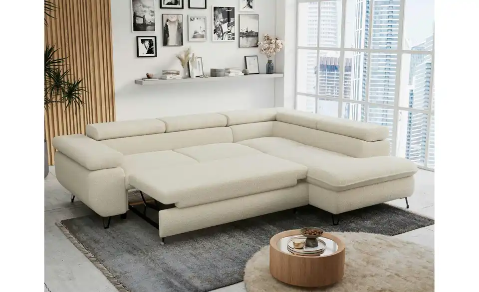 Ecksofa Beige, in Wohnsituation