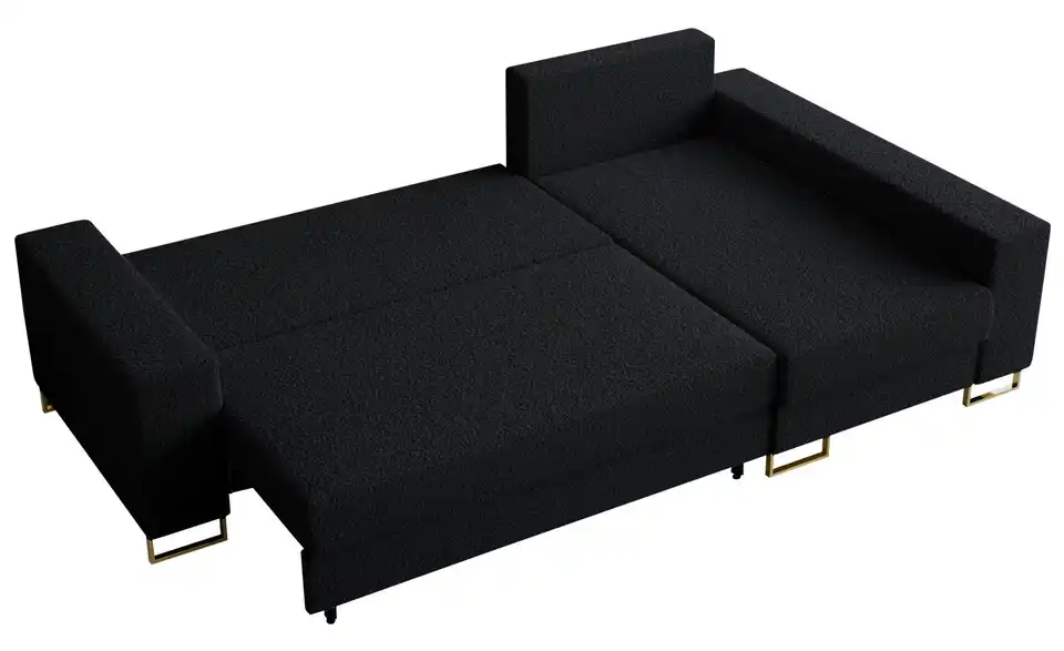 Ecksofa Schwarz, Detailansicht