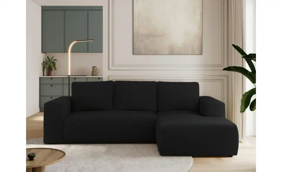 Ecksofa Schwarz, in Wohnsituation