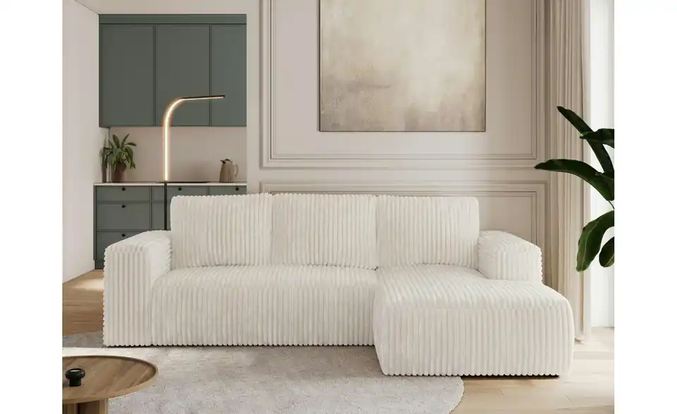 Ecksofa Beige, in Wohnsituation