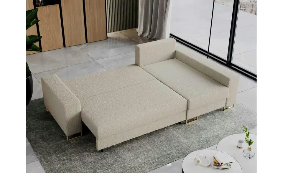 Ecksofa Beige, in Wohnsituation