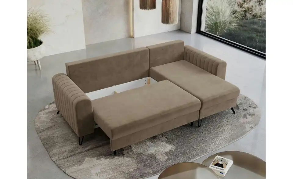 Ecksofa Braun, Funktionsansicht