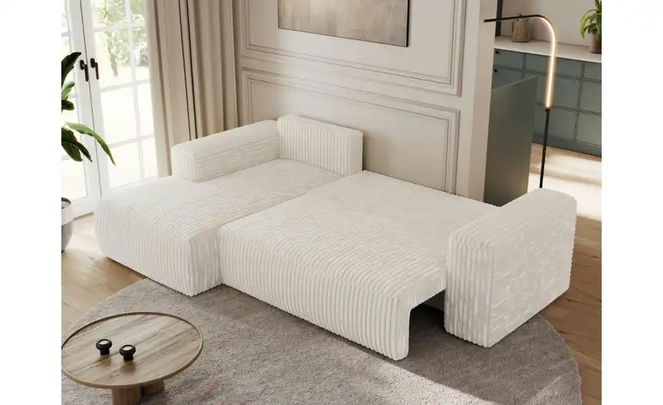 Ecksofa Beige, in Wohnsituation