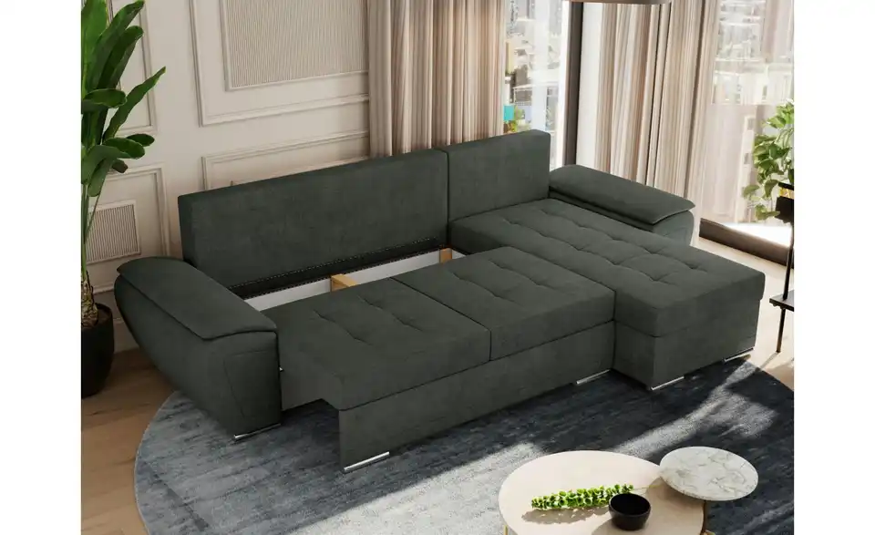 Ecksofa Dunkelgrau, Funktionsansicht