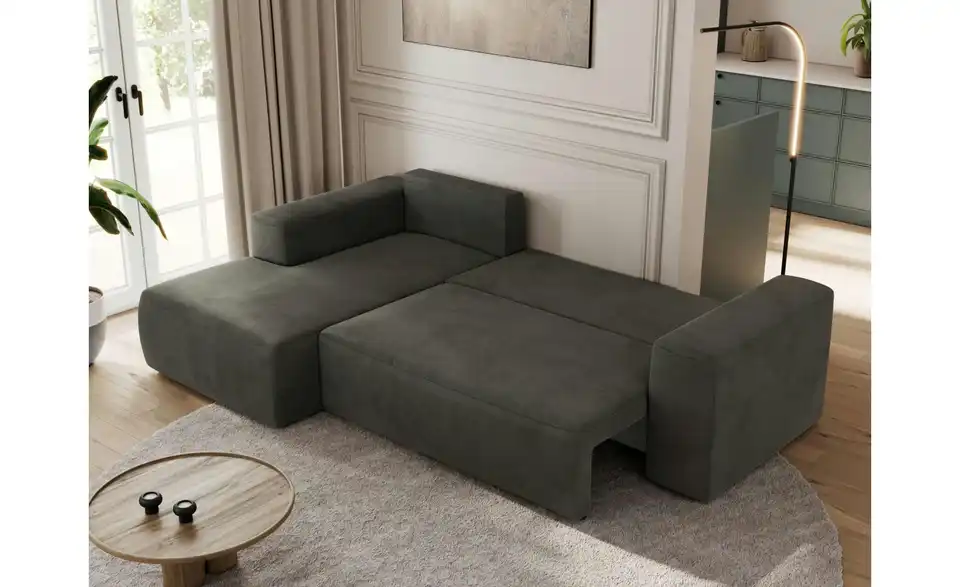 Ecksofa Dunkelgrau, in Wohnsituation