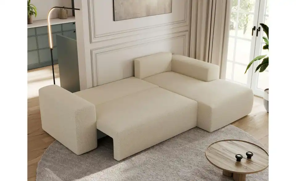 Ecksofa Beige, in Wohnsituation