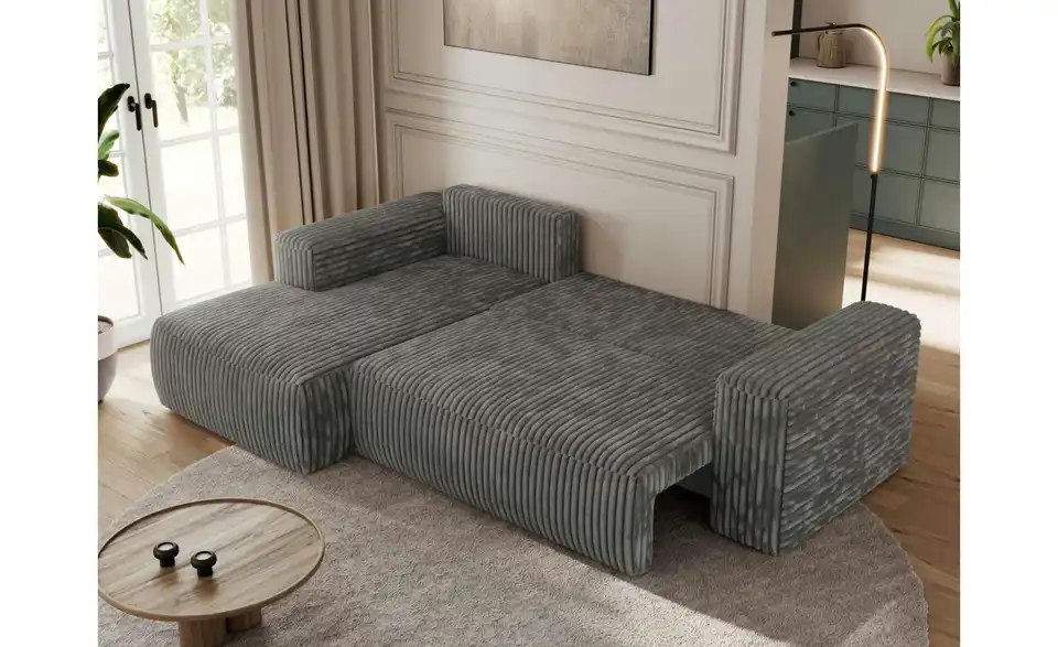 Ecksofa Dunkelgrau, in Wohnsituation